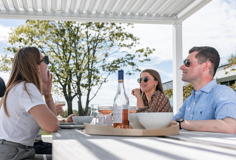 Aluminium pergola met kantelbare lamellen – 4 poten | Tuin pergola voor terrasoverkapping
