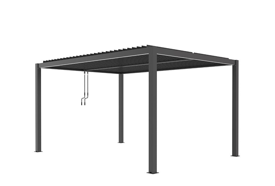 Aluminium pergola met kantelbare lamellen – 4 poten | Tuin pergola voor terrasoverkapping