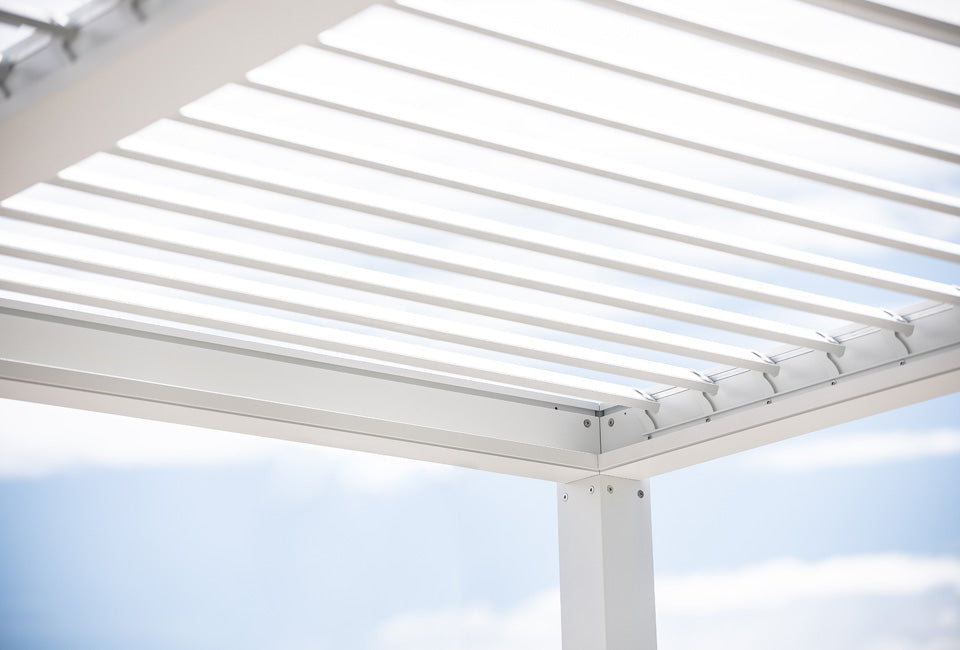 Aluminium pergola met kantelbare lamellen – 4 poten | Tuin pergola voor terrasoverkapping